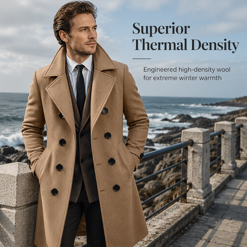 Men's Classic Double-Breasted Overcoat