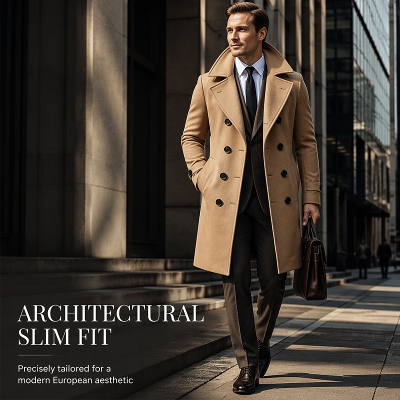 Men's Classic Double-Breasted Overcoat