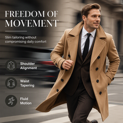 Men's Classic Double-Breasted Overcoat