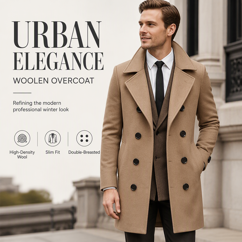 Men's Classic Double-Breasted Overcoat