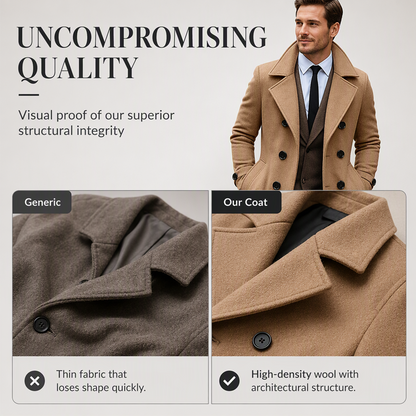 Men's Classic Double-Breasted Overcoat