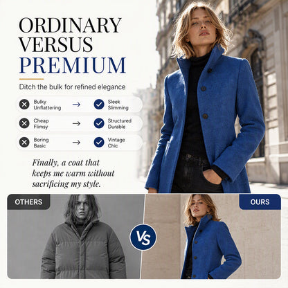 Women's Vintage Stand Collar Woolen Coat