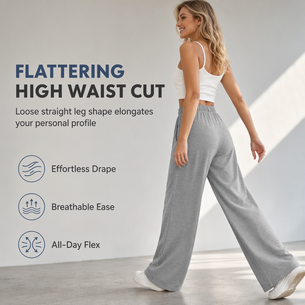 Women's Casual Loose Wide-Leg Sweatpants