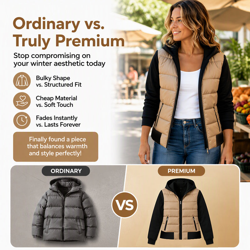 🌸Hot Sale 49% OFF💖Women's Color-Block Padded Hooded Jacket