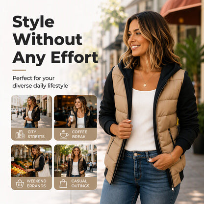 🌸Hot Sale 49% OFF💖Women's Color-Block Padded Hooded Jacket