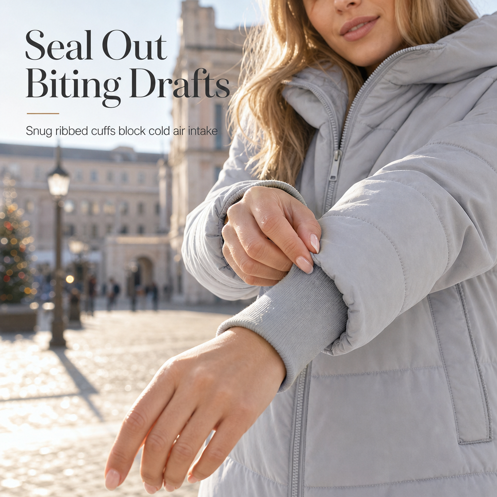 Women's Slim Fit Padded Coat — Long, Hooded, Winter 🧥