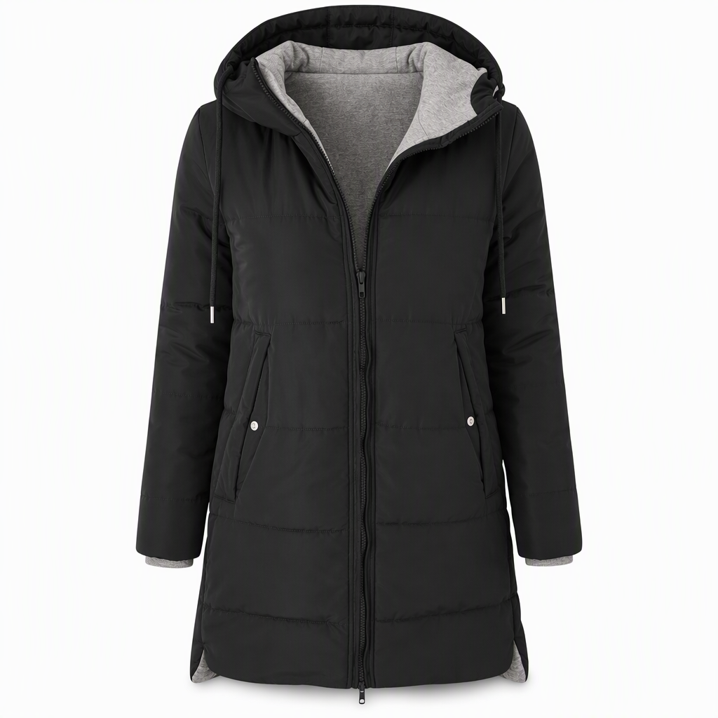 Women's Slim Fit Padded Coat — Long, Hooded, Winter 🧥