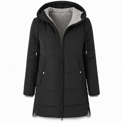 Women's Slim Fit Padded Coat — Long, Hooded, Winter 🧥