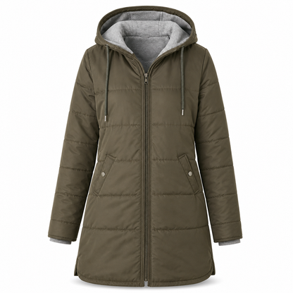 Women's Slim Fit Padded Coat — Long, Hooded, Winter 🧥