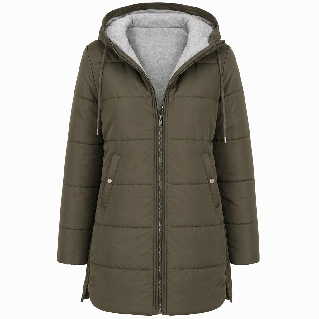 Women's Slim Fit Padded Coat — Long, Hooded, Winter 🧥
