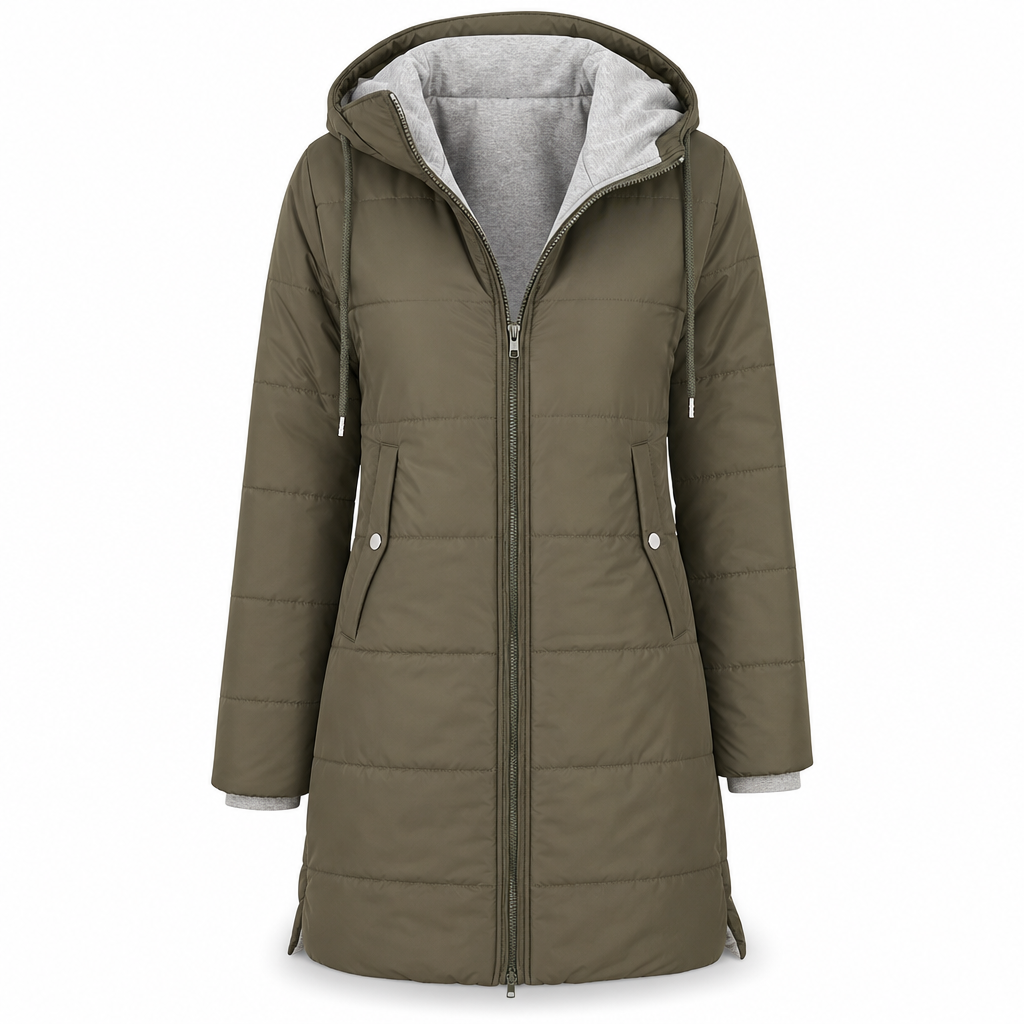 Women's Slim Fit Padded Coat — Long, Hooded, Winter 🧥