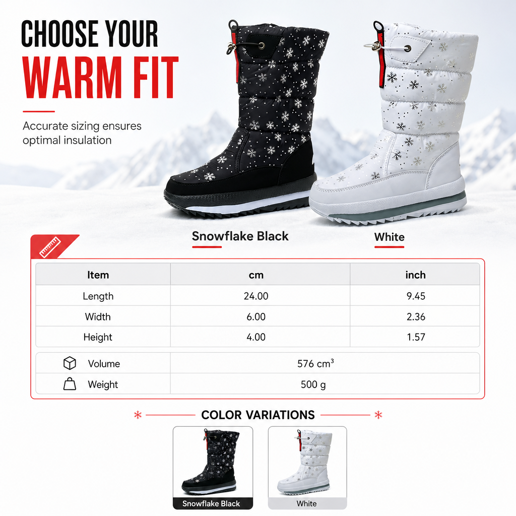 🎉This Week's Special Sales - 49% OFF✨Women's High‑Top Winter Snow Boots, Waterproof Non‑Slip Tall Boots with Thick Plush Lining & Thick Sole for Outdoor Snowy Days👢