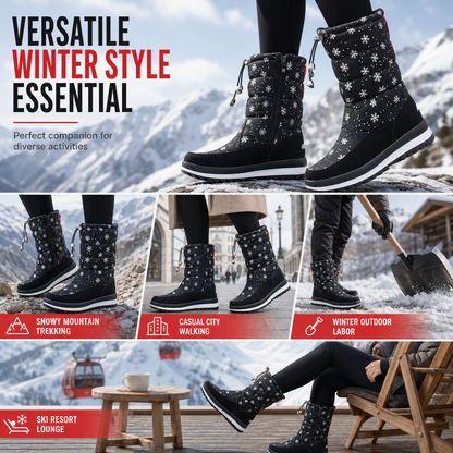 🎉This Week's Special Sales - 49% OFF✨Women's High‑Top Winter Snow Boots, Waterproof Non‑Slip Tall Boots with Thick Plush Lining & Thick Sole for Outdoor Snowy Days👢