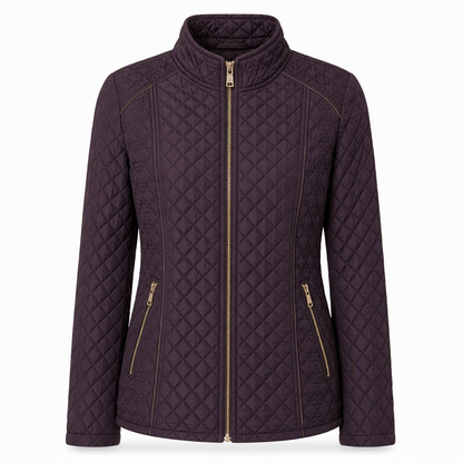 Lightweight Warmth, Beautiful Everyday Style — Women's Quilted Padded Zip-Up Jacket with a Chic Stand Collar, Classic Stitching, and a Flattering Casual Silhouette for Cooler Days