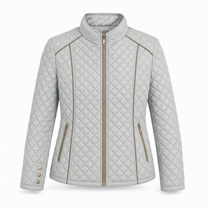 Lightweight Warmth, Beautiful Everyday Style — Women's Quilted Padded Zip-Up Jacket with a Chic Stand Collar, Classic Stitching, and a Flattering Casual Silhouette for Cooler Days