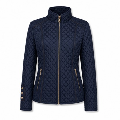 Lightweight Warmth, Beautiful Everyday Style — Women's Quilted Padded Zip-Up Jacket with a Chic Stand Collar, Classic Stitching, and a Flattering Casual Silhouette for Cooler Days