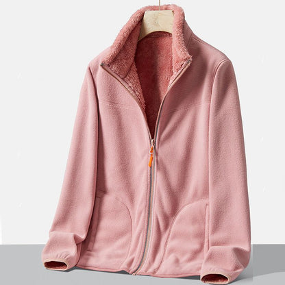 Faux Fleece Lined Casual Versatile Warm Jacket for Women