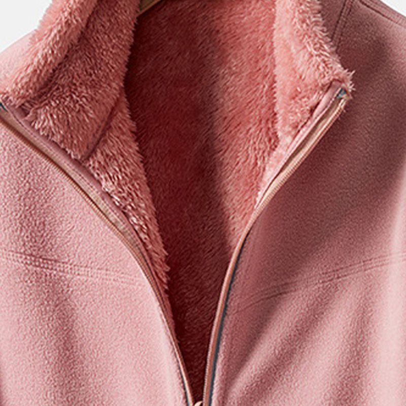 Faux Fleece Lined Casual Versatile Warm Jacket for Women