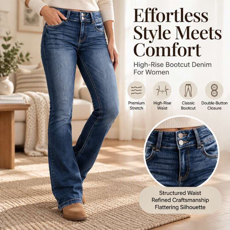 💖Black Friday Mega Deal – 50% off!💖👖Women's Double-Button High-Waisted Bootcut Jeans
