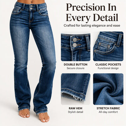 💖Black Friday Mega Deal – 50% off!💖👖Women's Double-Button High-Waisted Bootcut Jeans