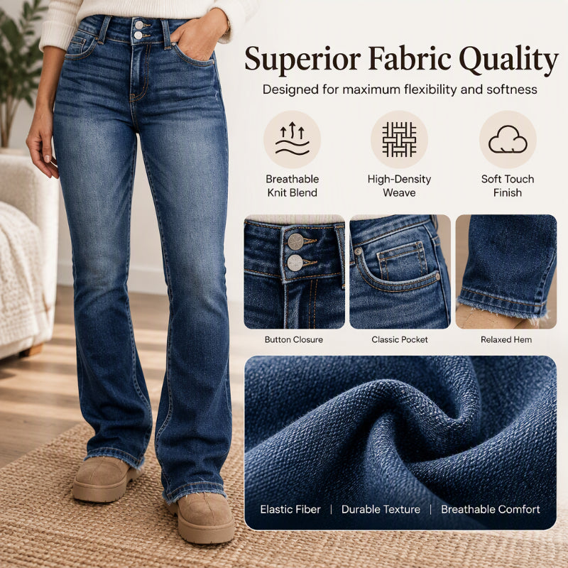 💖Black Friday Mega Deal – 50% off!💖👖Women's Double-Button High-Waisted Bootcut Jeans