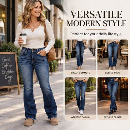💖Black Friday Mega Deal – 50% off!💖👖Women's Double-Button High-Waisted Bootcut Jeans