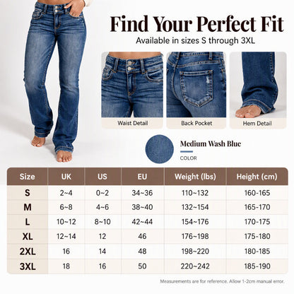 💖Black Friday Mega Deal – 50% off!💖👖Women's Double-Button High-Waisted Bootcut Jeans