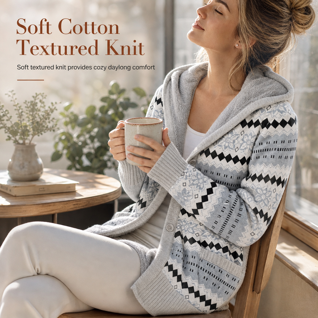 🌸Hot Sale 49% OFF💖Women's Mid-Length Hooded Knit with Cotton Lining