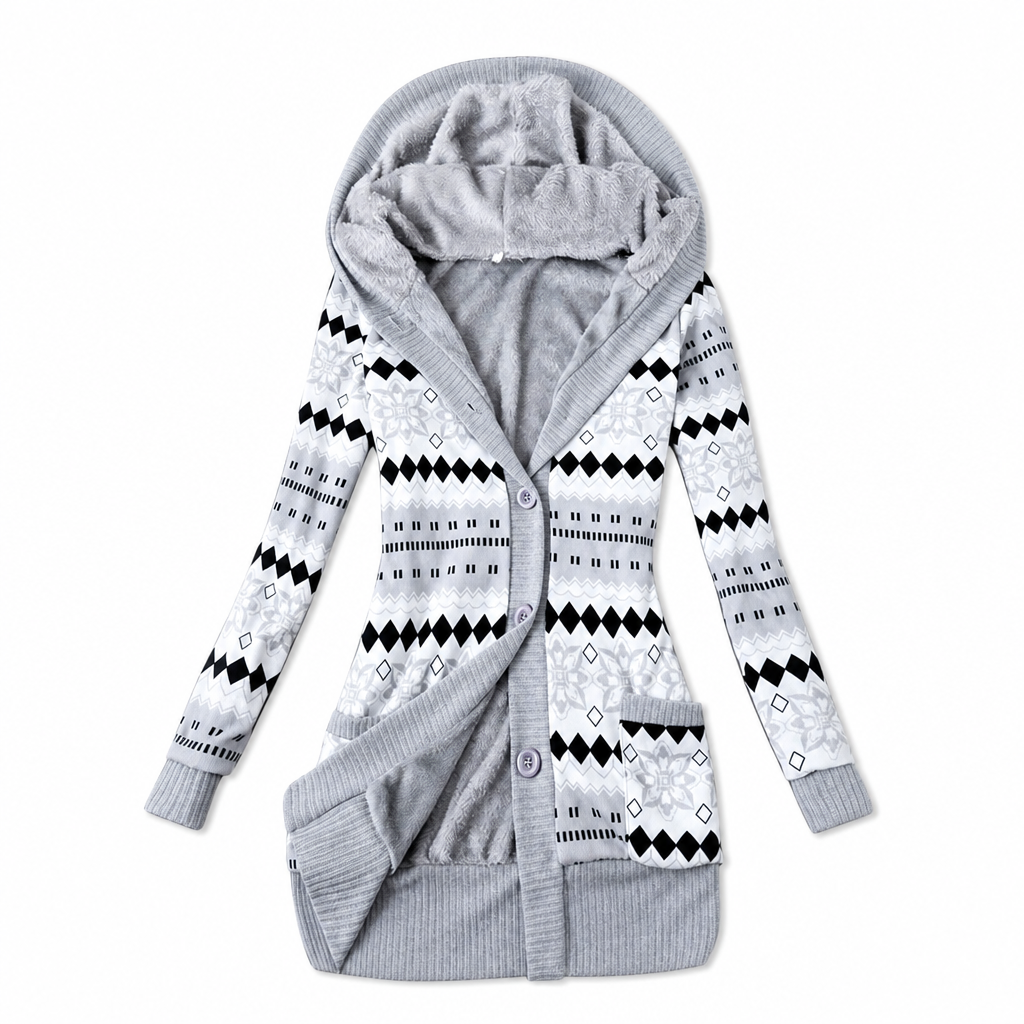 🌸Hot Sale 49% OFF💖Women's Mid-Length Hooded Knit with Cotton Lining