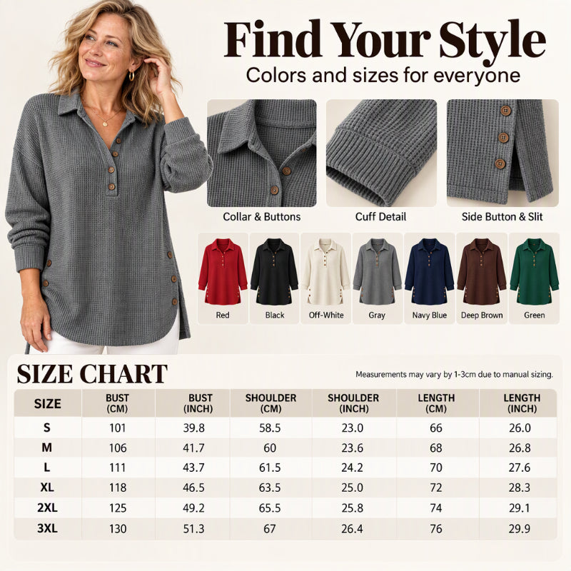Women's Waffle Knit Long Sleeve Top