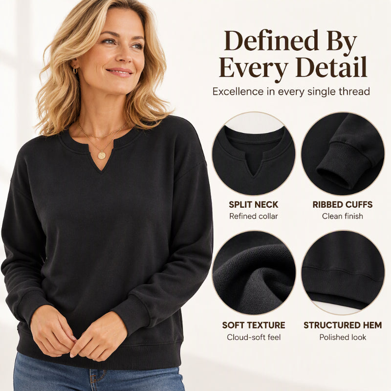 💖49% off!💖 Women's Casual Split V-Neck Sweatshirt