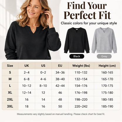 💖49% off!💖 Women's Casual Split V-Neck Sweatshirt