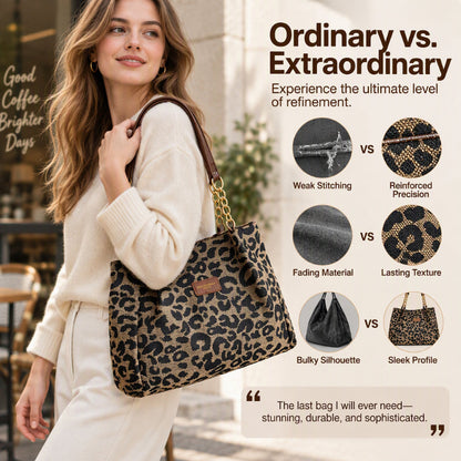 Retro Leopard Print Tote Bag for Women