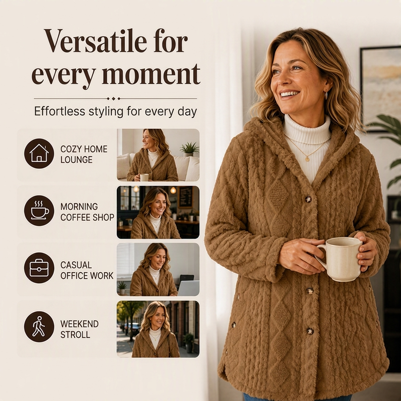 ⏳Limited-time offer: 49% off⏰Diamond-patterned women's warm hooded outerwear🎁