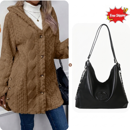 ⏳Limited-time offer: 49% off⏰Diamond-patterned women's warm hooded outerwear🎁
