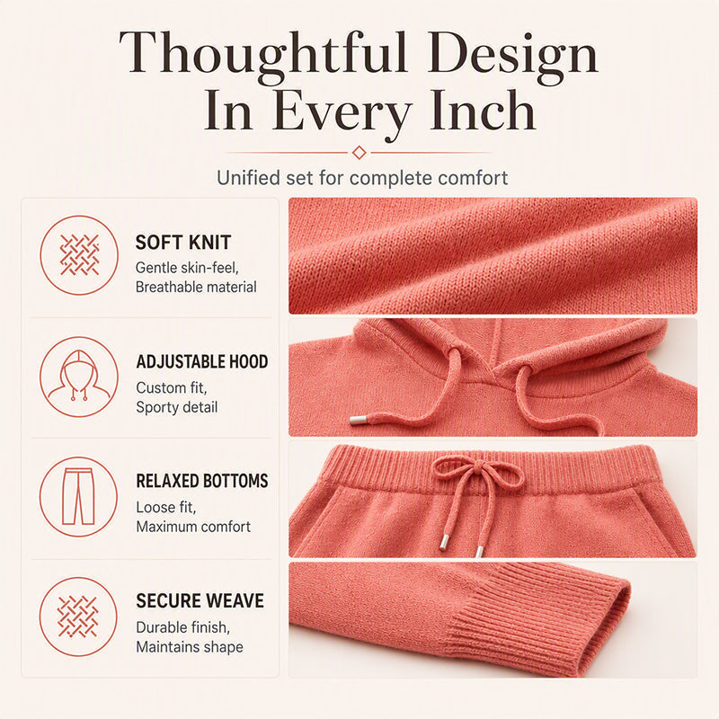 ✨ Women's Soft Knit Hooded Sweater — Relaxed Drape & Drawstring Hood ☁️