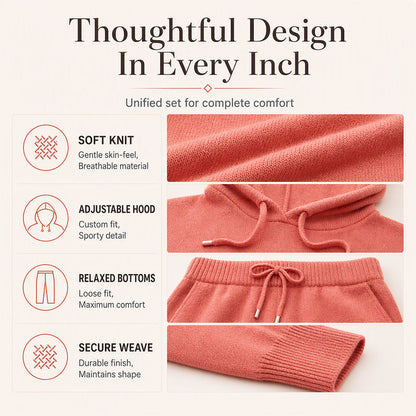 ✨ Women's Soft Knit Hooded Sweater — Relaxed Drape & Drawstring Hood ☁️