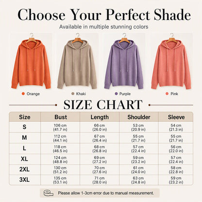 ✨ Women's Soft Knit Hooded Sweater — Relaxed Drape & Drawstring Hood ☁️