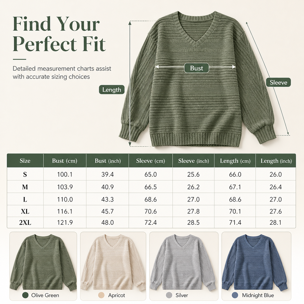 Women's Casual Long Sleeve V-Neck Top