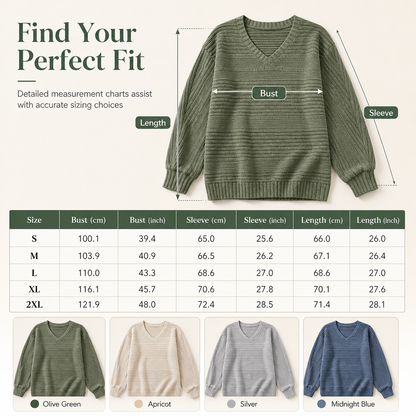 Women's Casual Long Sleeve V-Neck Top
