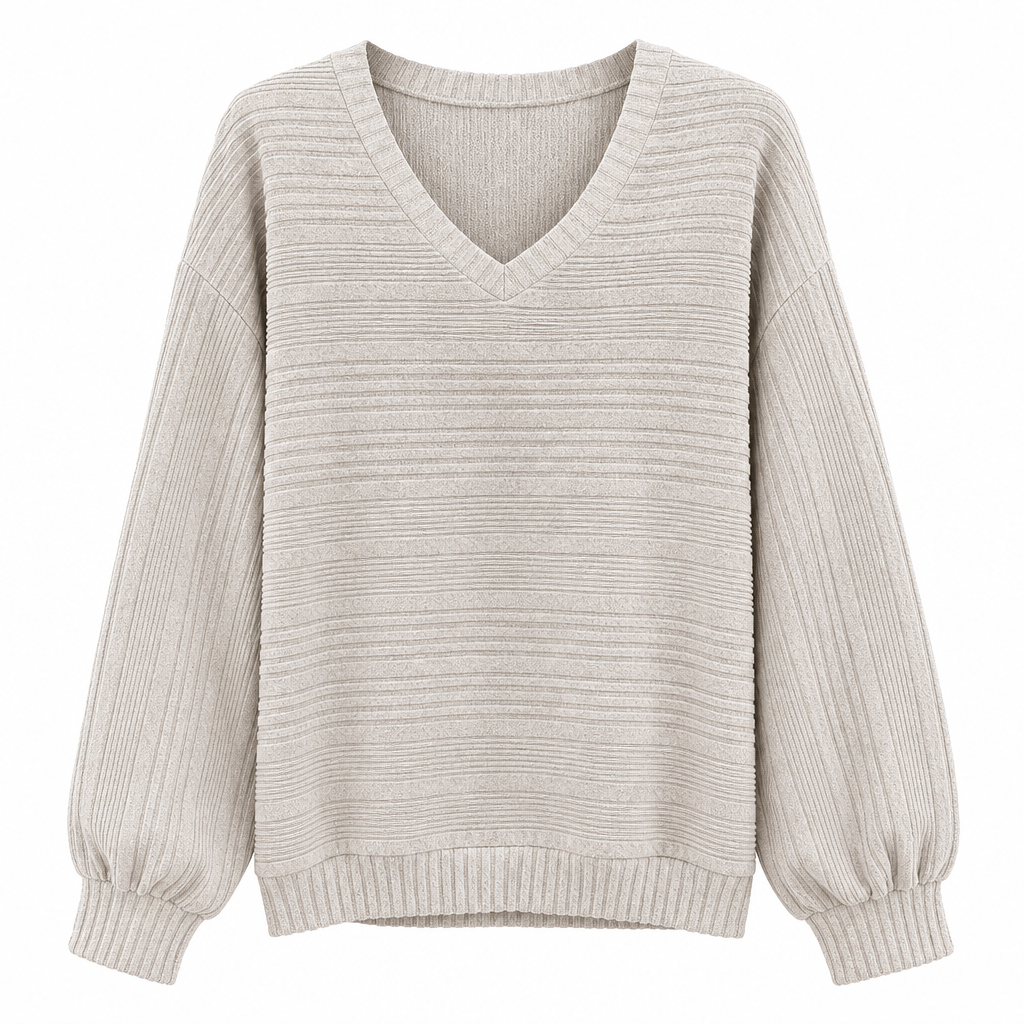 Women's Casual Long Sleeve V-Neck Top
