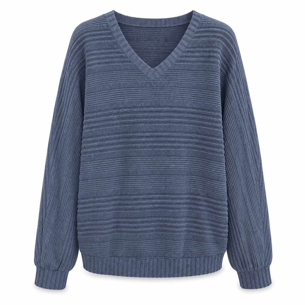Women's Casual Long Sleeve V-Neck Top