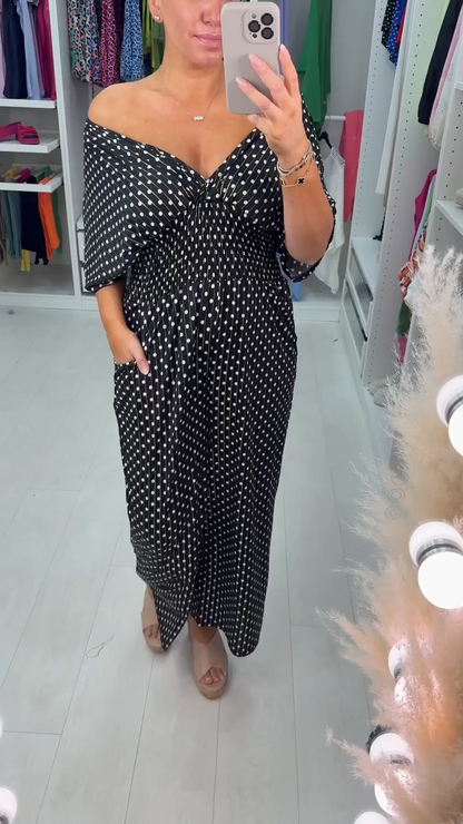 🔥Free Shipping - 50% OFF🔥 Polka Dot Printed Elastic Waist Jumpsuit