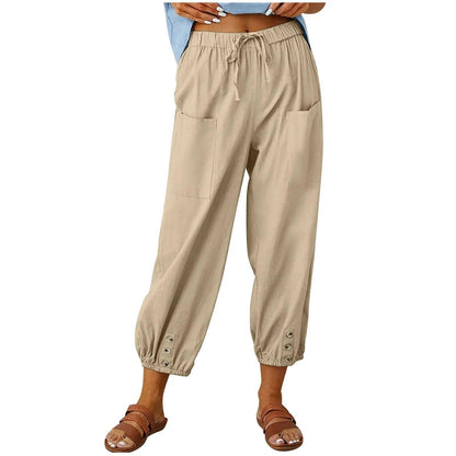 WOMEN‘S SUMMER CAPRI PANTS WIDE LEG