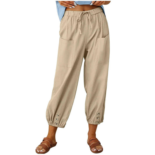 WOMEN‘S SUMMER CAPRI PANTS WIDE LEG