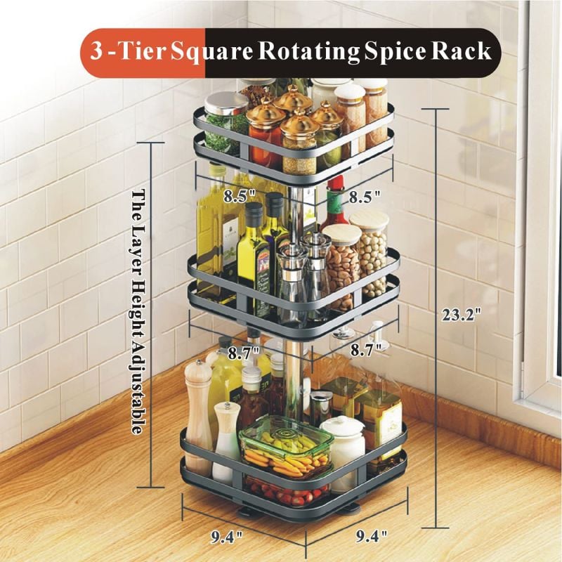 🔥The 360° rotating storage shelf can be used in any scene