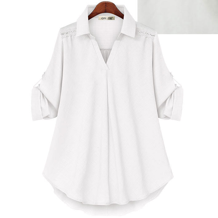 Street Fashion Women's V-neck Casual Loose Comfy Shirt