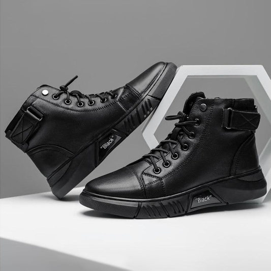 High quality high boots leather shoes