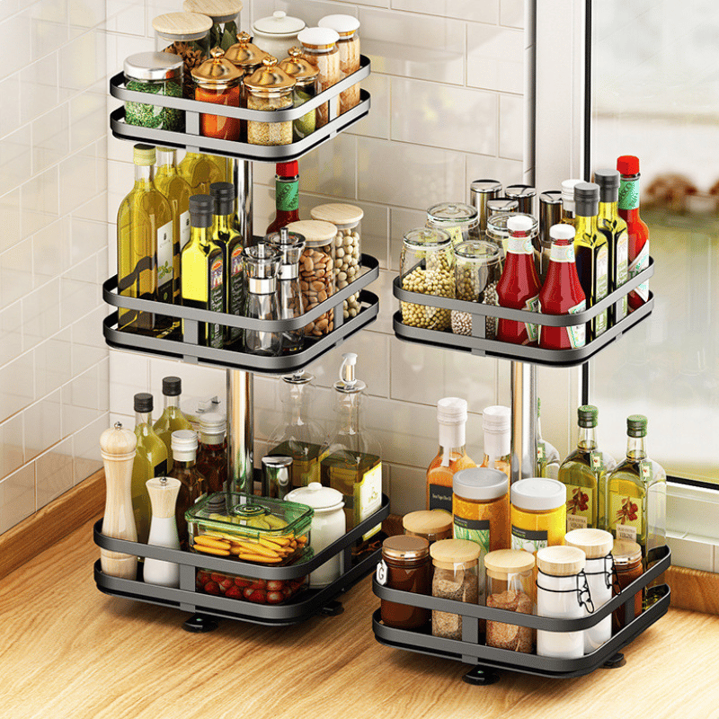 🔥The 360° rotating storage shelf can be used in any scene