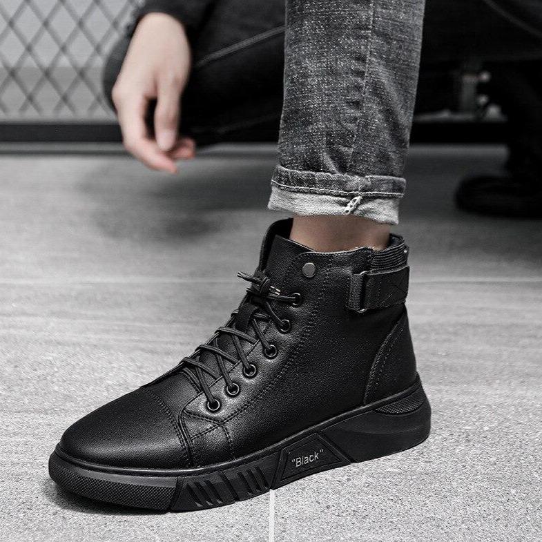 High quality high boots leather shoes